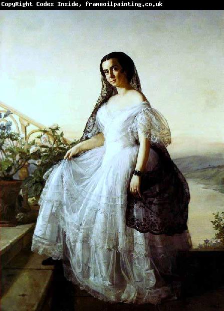 Francois Auguste Biard Portrait of a Woman